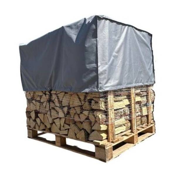 Bâche de protection pour palette de bois de chauffage